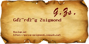 Görög Zsigmond névjegykártya