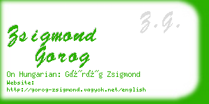 zsigmond gorog business card